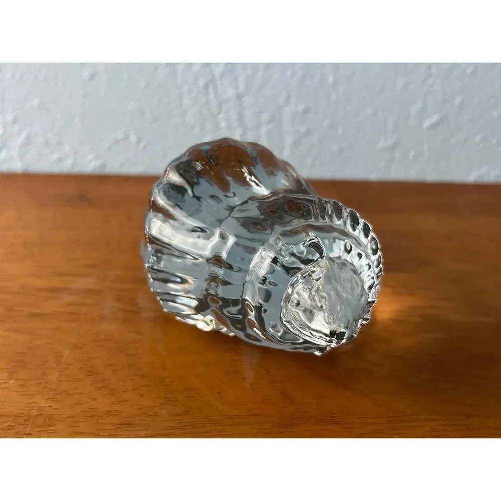 VTG Hand Blown Art Glass Conch Shell Paperweight Seashell